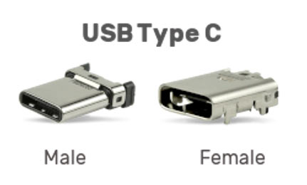 usb type c male and female connectors