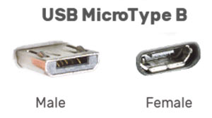 usb micro type b male and female connector