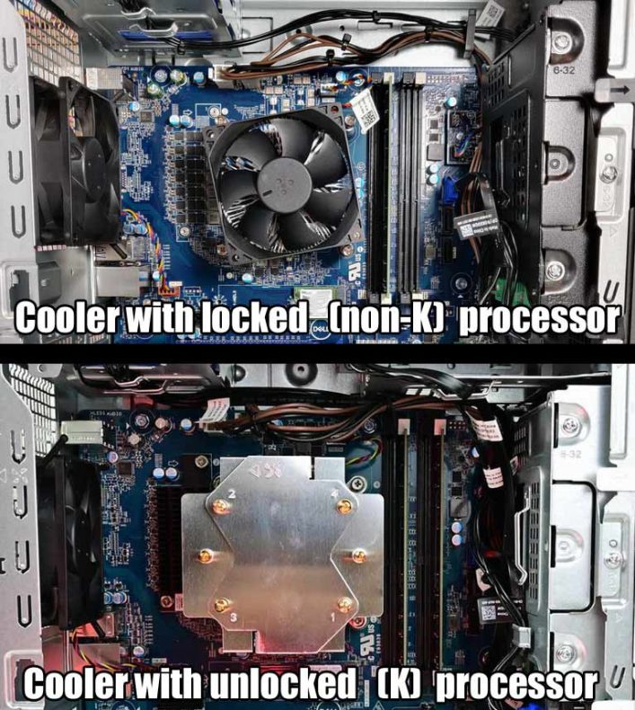 dell xps 8940 with and without a proper cooler