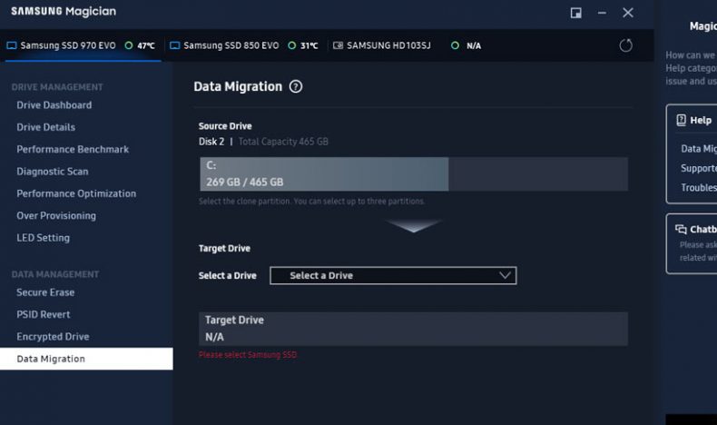 damsung magician clone tool for data migration