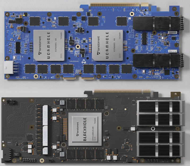 tenstorrent wormhole and blackhole pcie card pcb
