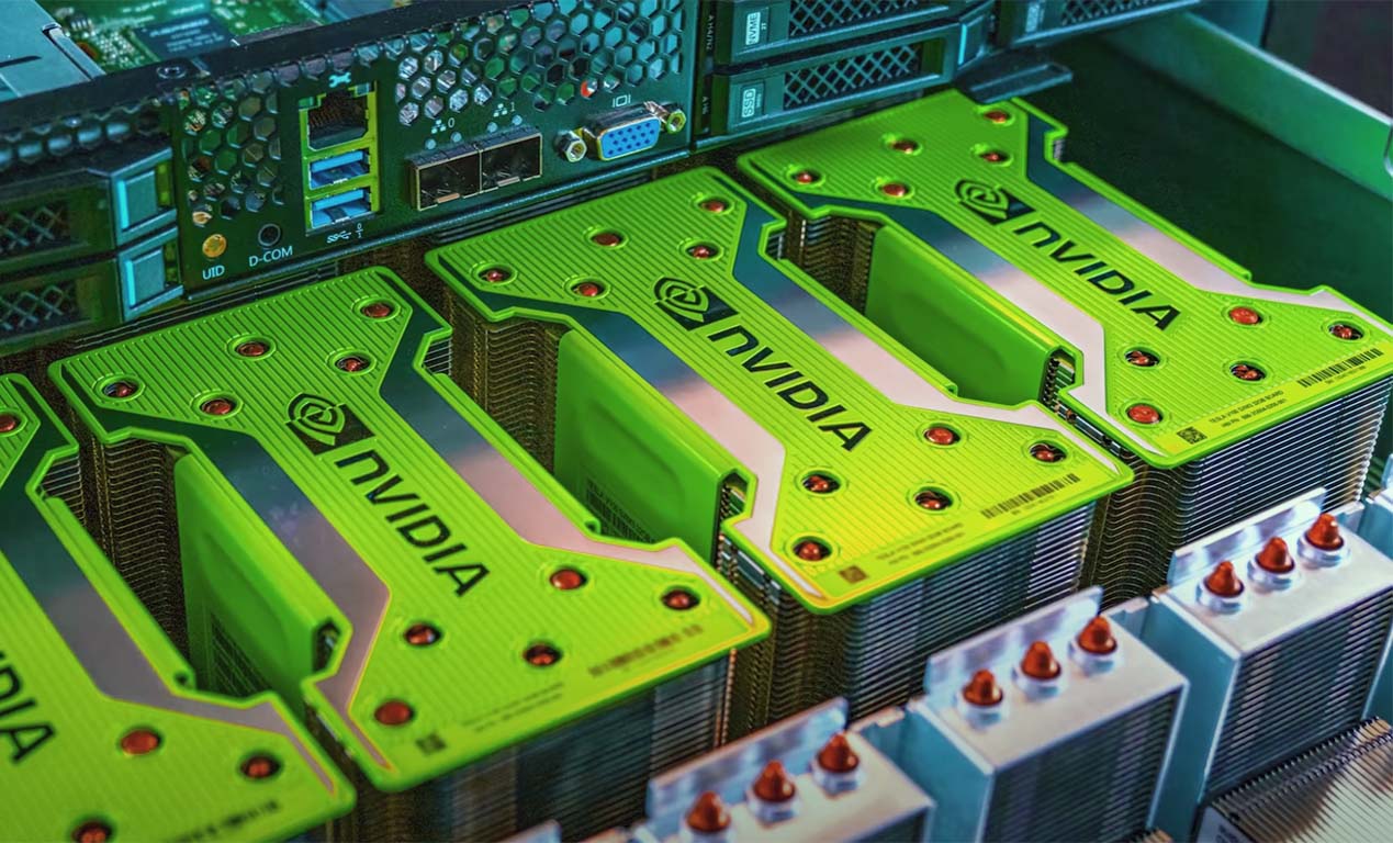 nvidia v100 32gb gpus inside a server running cuda