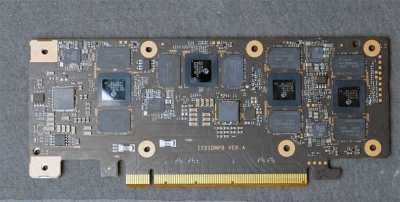 huawei atlas 300I duo pcb with vram memory chips showing