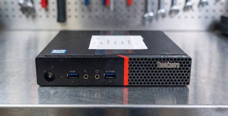 lenovo think centre tiny pc sitting on a table and runnign clawdbot
