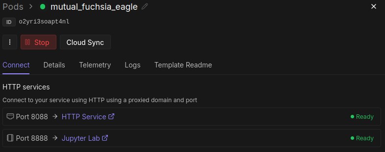 runpod io http service console screen