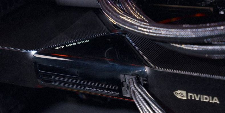 rtx pro 6000 inside a desktop workstation runnign qwen3 coder next 80b lllm